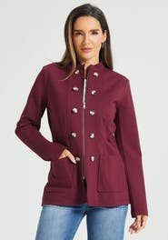 Betabrand Military Zip Jacket Stretch Ponte
