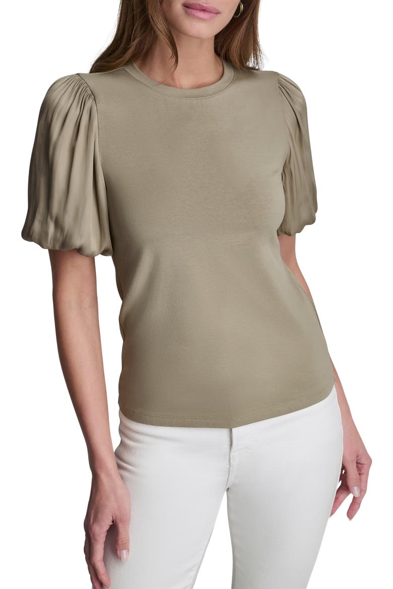 Mixed Media Top, Main, color, LIGHT FATIGUE