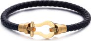 Adornia Men's Tarnish Resistant Braided Leather Bracelet
