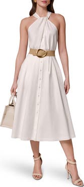 Donna Karan New York Belted Sleeveless Midi Dress