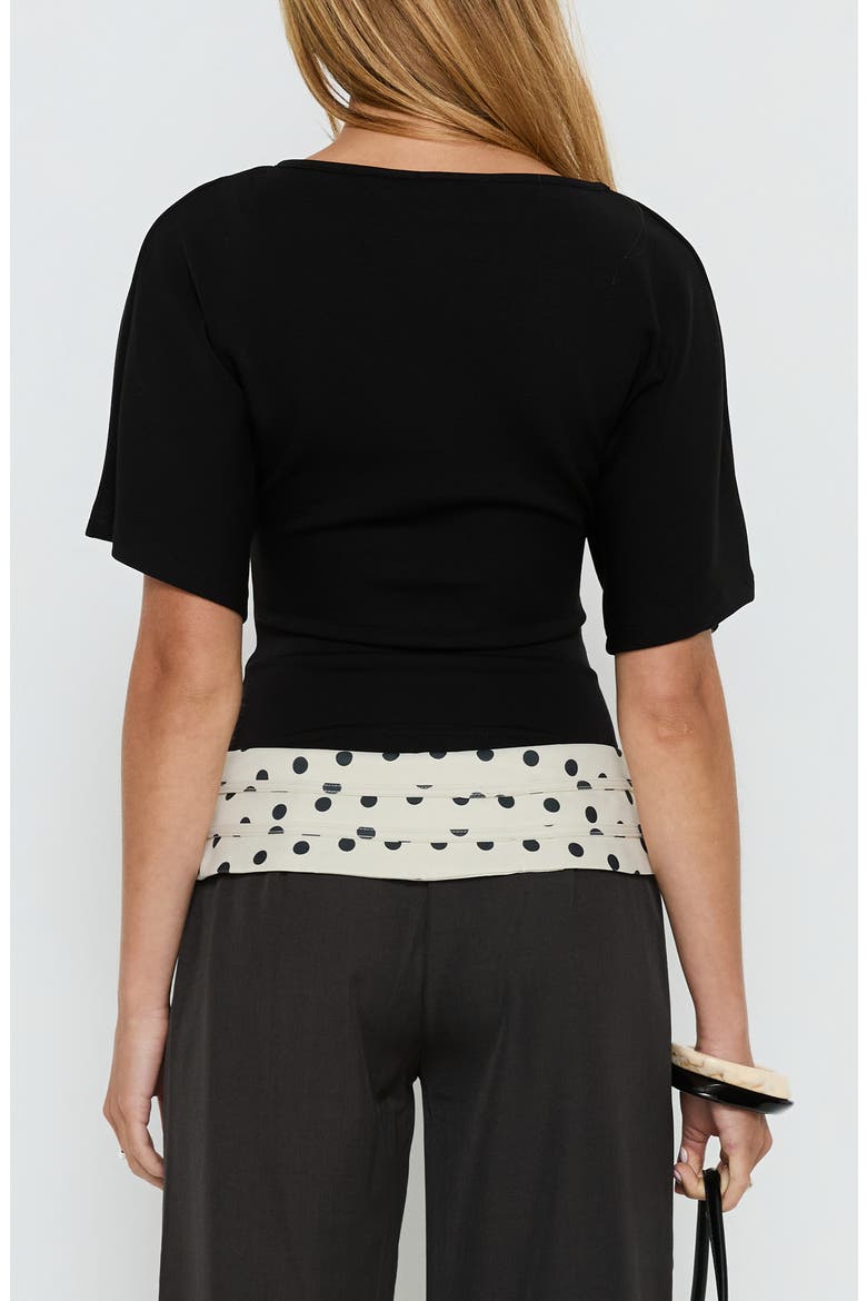 Arazia Contrast Hem Top, Alternate, color, BLACK