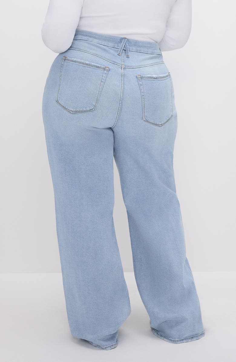 Good American Good Skate Wide Leg Jeans, Alternate, color, Indigo634