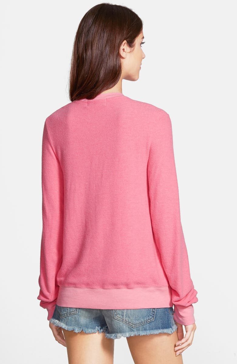 Wildfox 'Baggy Beach Jumper - Kiss Me' V-Neck Pullover, Alternate, color,