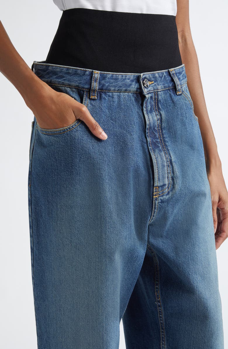 Alaïa Knit Band Straight Leg Jeans, Alternate, color,