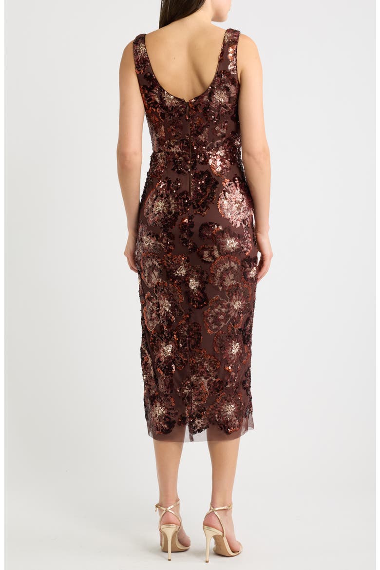 Sequin Sleeveless Midi Dress, Alternate, color, CHOCOLATE