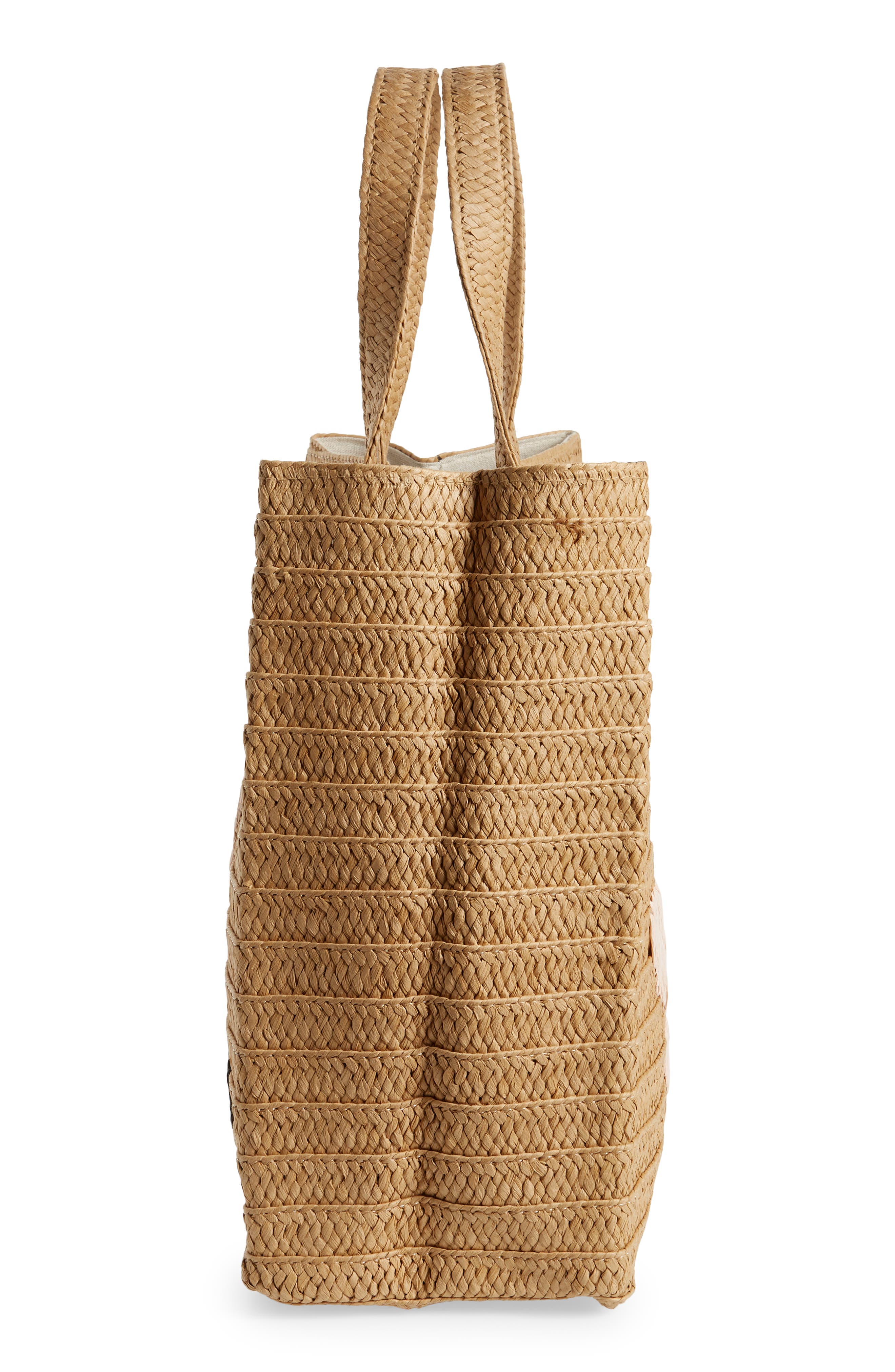 BTB Los Angeles Be Mine Straw Tote, Alternate, color, Sand/ Dusty