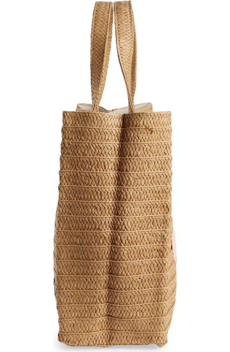 BTB Los Angeles Be Mine Straw Tote, Alternate, color, Sand/ Dusty