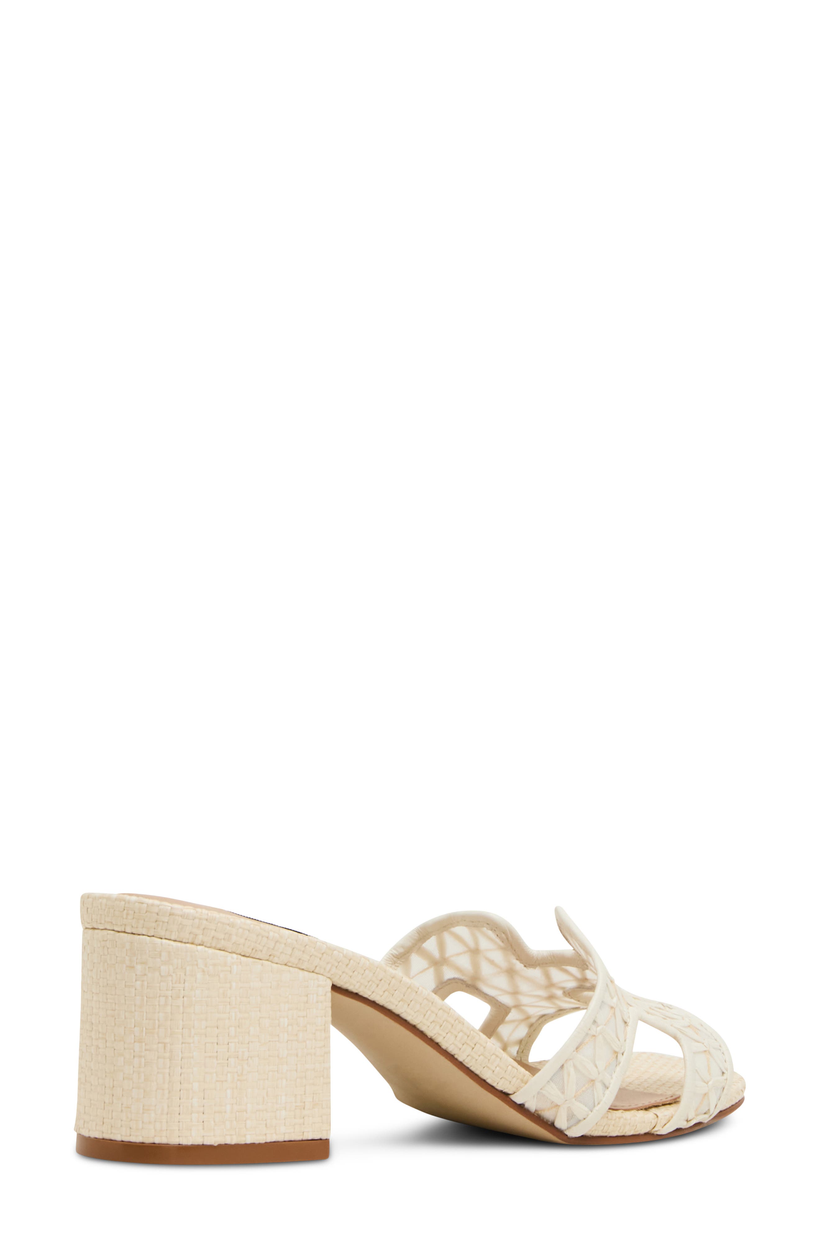 Steve Madden Hydie Block Heel Sandal, Alternate, color, Bone Raffia