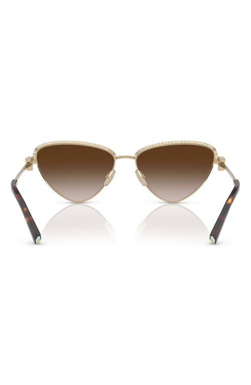 Tiffany & Co . 59mm Gradient Irregular Sunglasses In Gold/brown Grad
