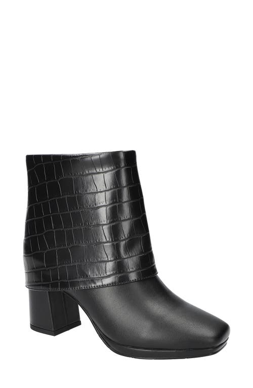 Easy Street Sutton Foldover Cuff Platform Bootie In Black