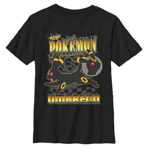 Boy's Pokemon Umbreon 0197 Retro Check  Graphic T-Shirt