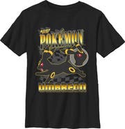 POKEMON Boy's Pokemon Umbreon 0197 Retro Check Graphic T-Shirt