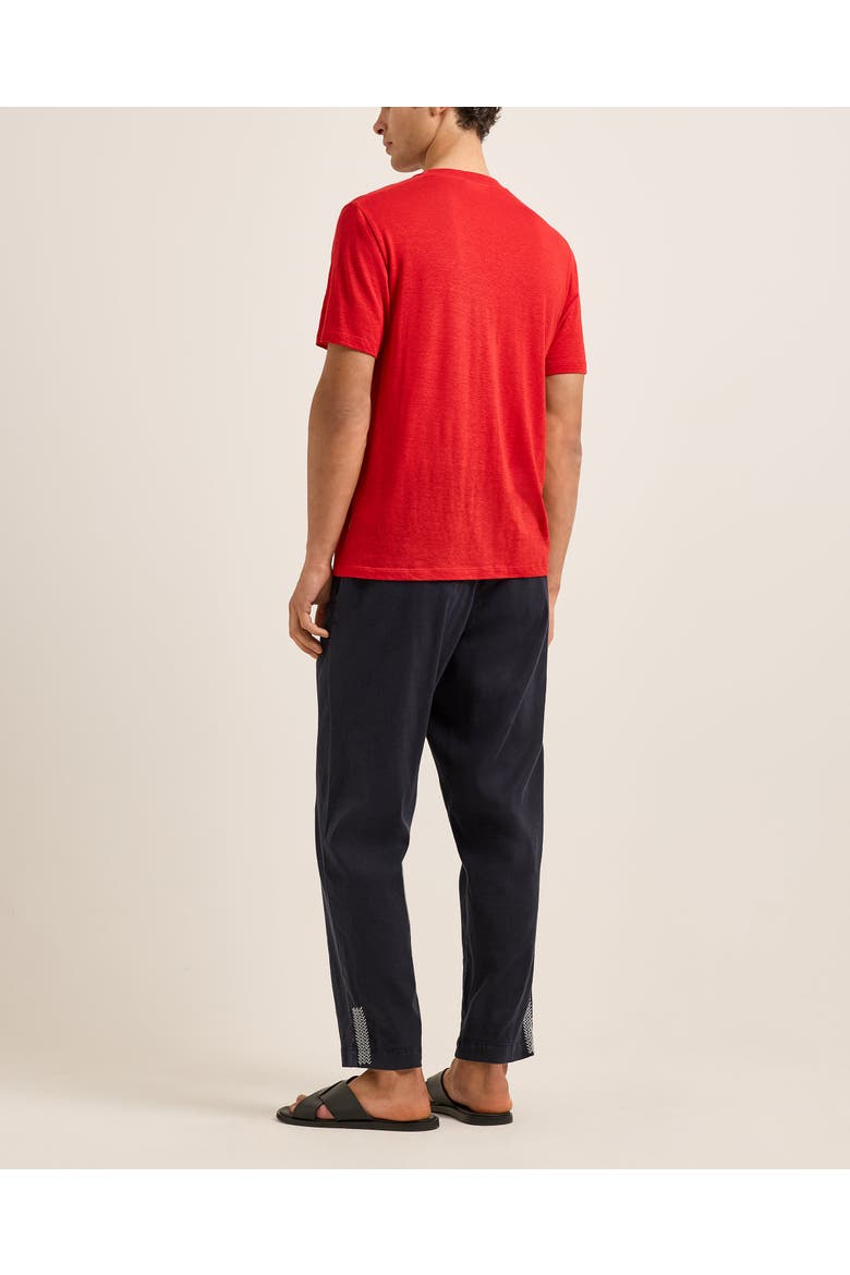 Ob Standard T Linen Tailored-Fit T-Shirt, Alternate, color, VERMILLION