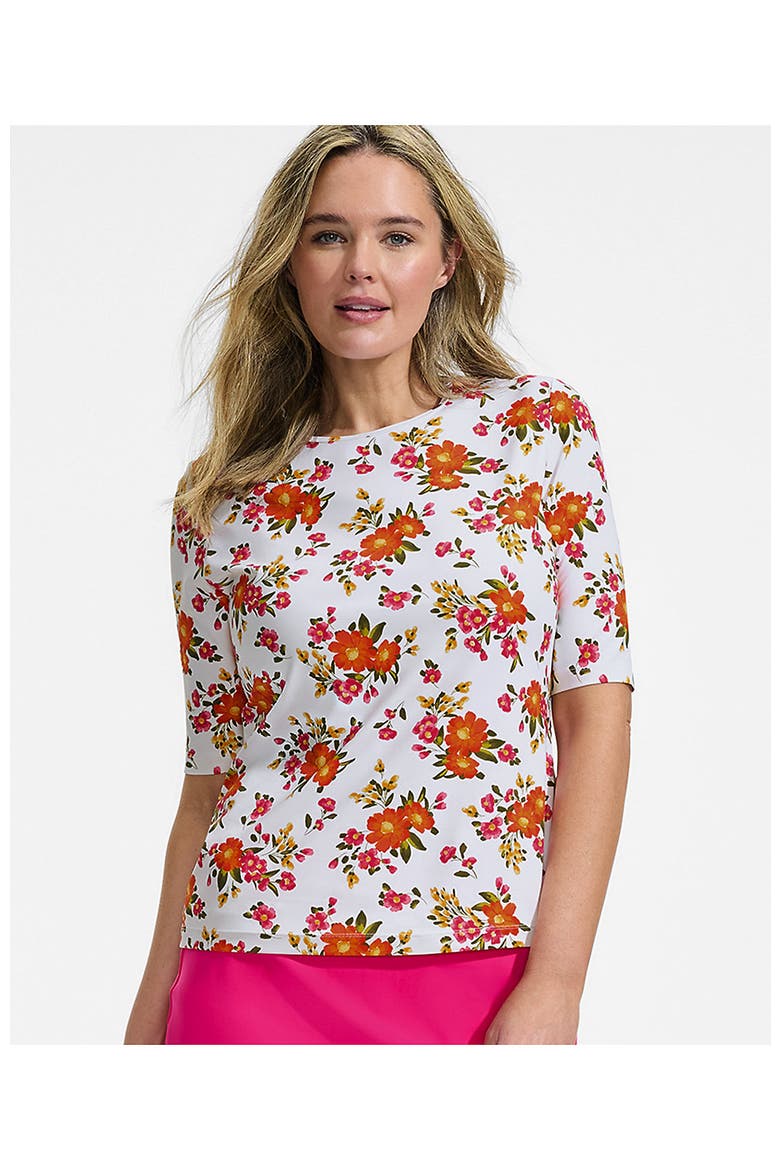 Sunshade Upf 50 Elbow Sleeve Rash Guard Swim Tee, Alternate, color, White Spring Floral