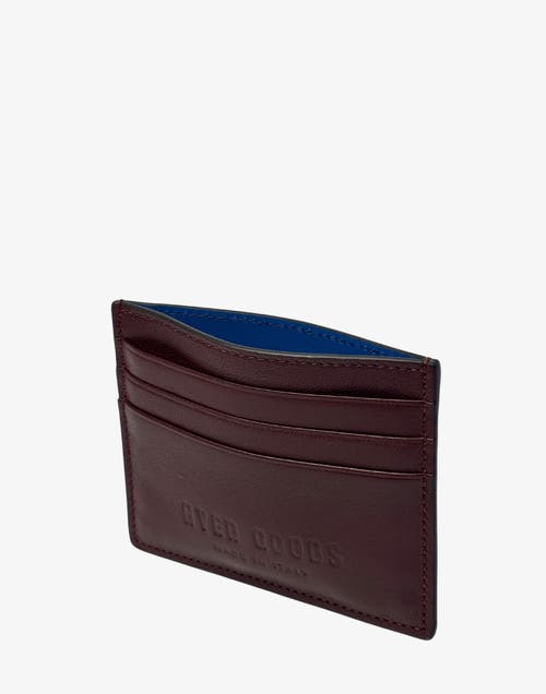 Hyer Goods Upcycled Italian Leather Certo Card Wallet In Burgundy