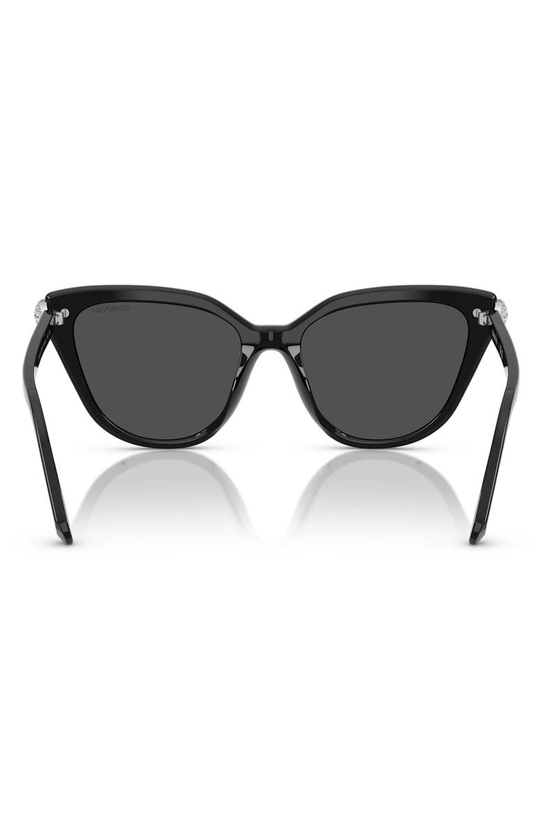 Swarovski 56mm Cat Eye Sunglasses, Alternate, color, Black/ Dark Grey