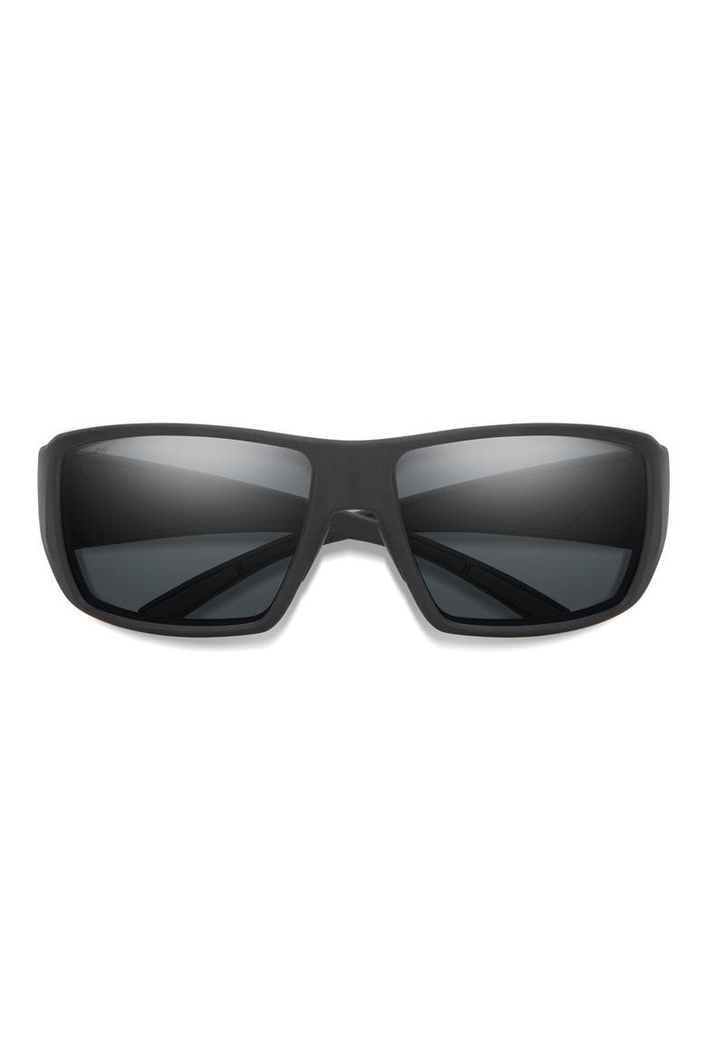 Guide's Choice 62mm Polarized Oversize Wraparound Sunglasses, Main, color, BLACK / CHROMAPOP GLASS GRAY