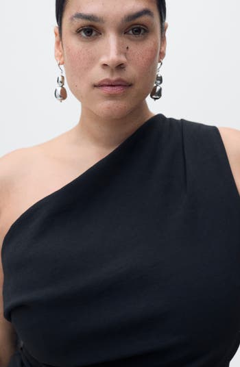 One-Shoulder Drape Jumpsuit
