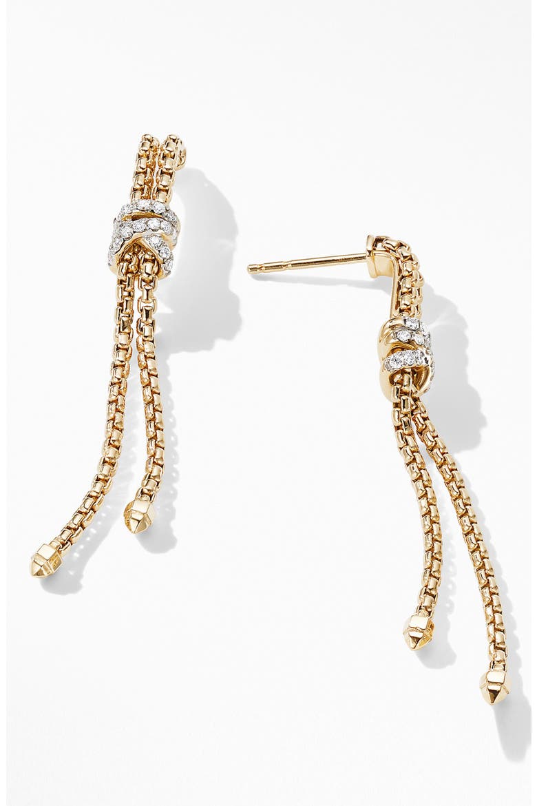 Helena Box Chain Earrings in 18K Yellow Gold with Diamonds, Alternate, color, GOLD/ DIAMOND