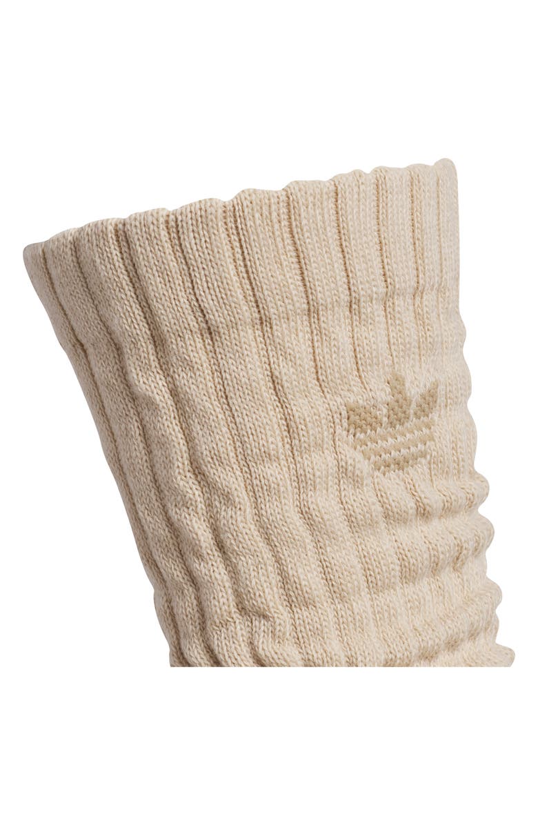 adidas Gender Inclusive Originals Assorted 3-Pack Scrunch Crew Socks, Alternate, color, Stone Khaki/ Grey/ Off White