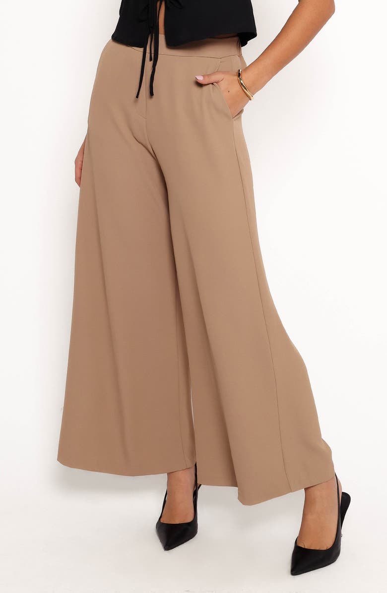 Petal & Pup Laila Wide Leg Crop Pants, Alternate, color, Taupe
