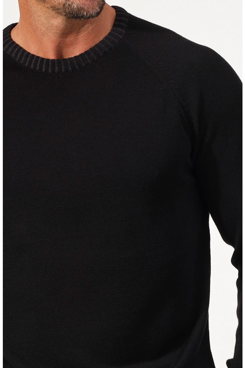 Valmont Merino Wool Knit Sweater, Alternate, color, BLACK