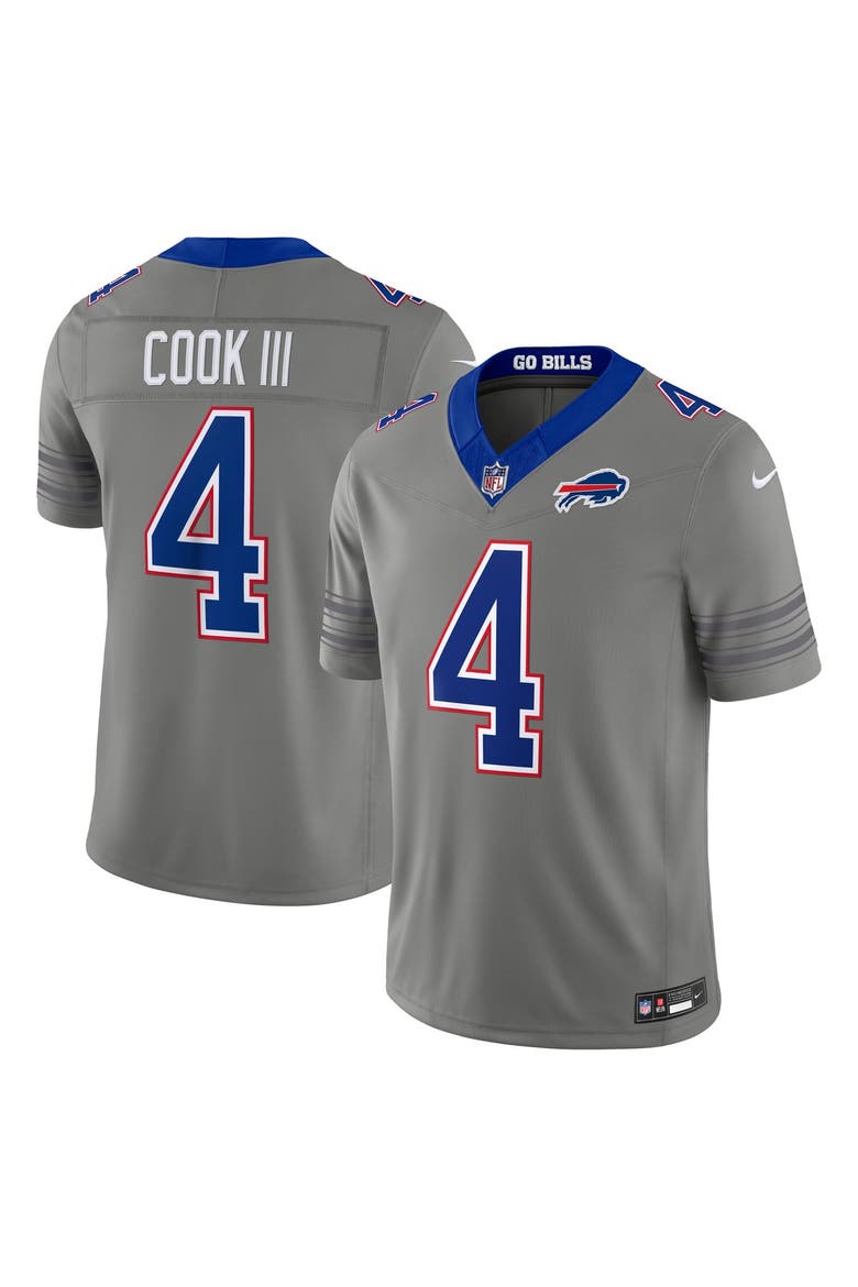 Men's Nike James Cook III Gray Buffalo Bills Nickel City Vapor F.U.S.E. Stitched Limited Jersey, Main, color, Gray