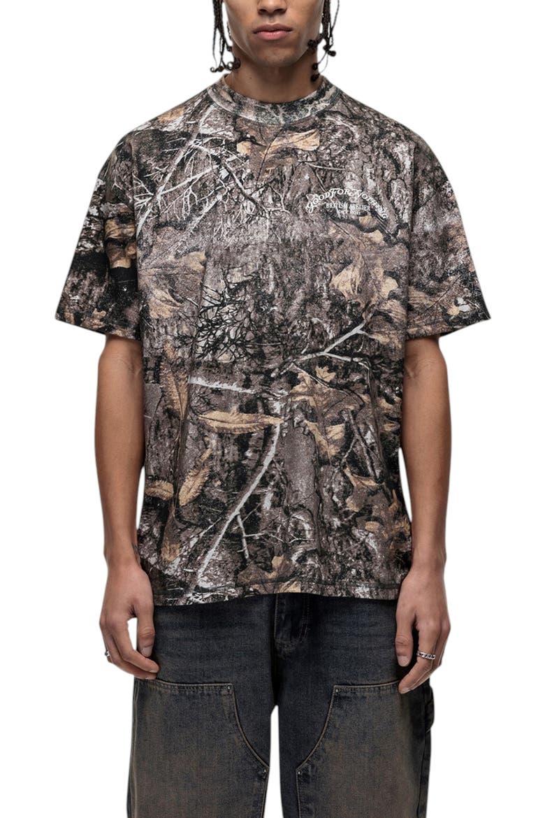 Woodland Camo Print T-Shirt, Main, color, CAMO