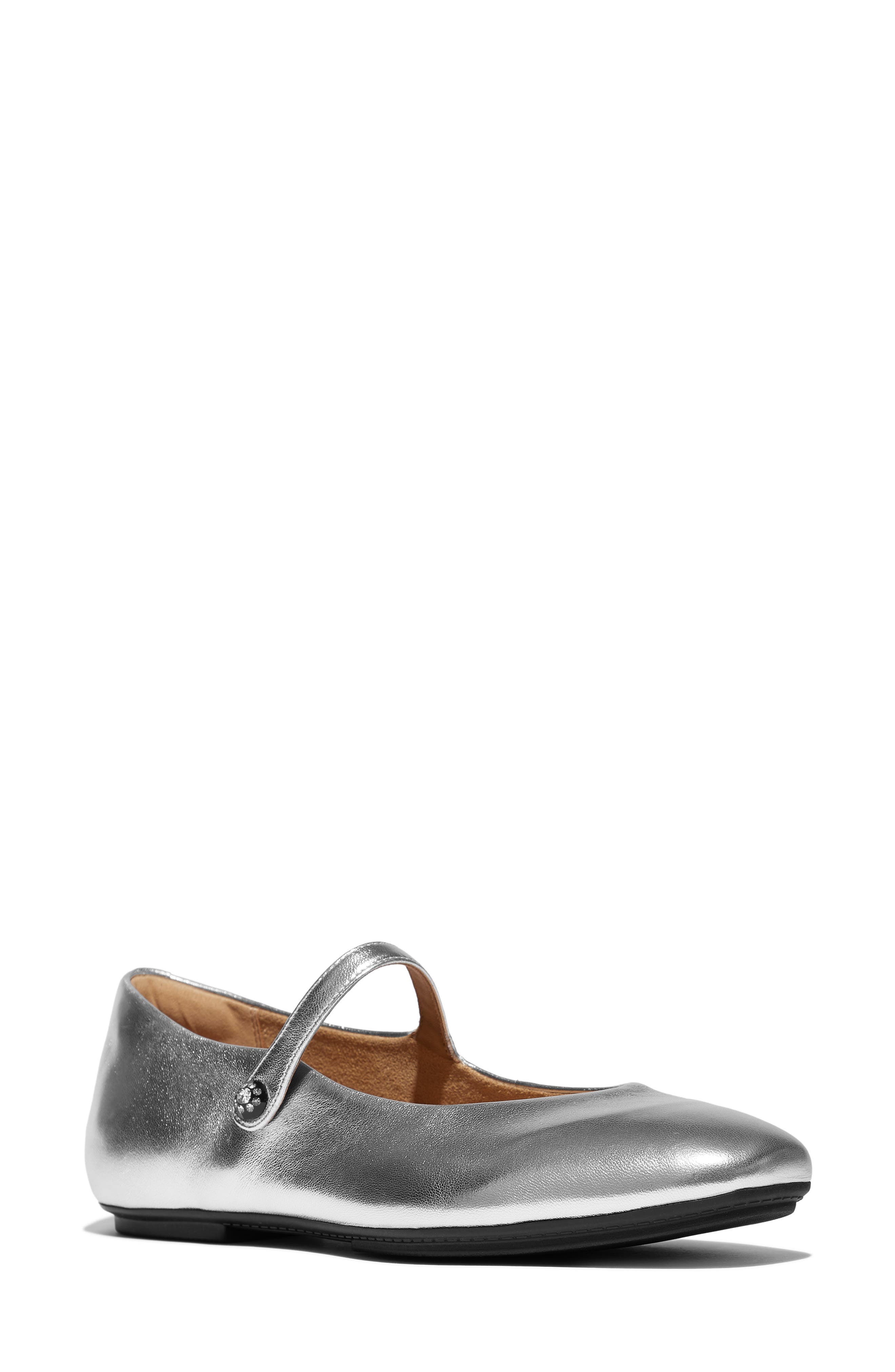 Delicato Mary Jane Flat, Main, color, SILVER