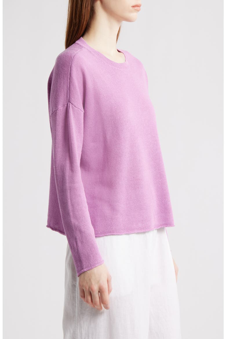 Crewneck Organic Linen & Organic Cotton Sweater, Alternate, color, FRLIL