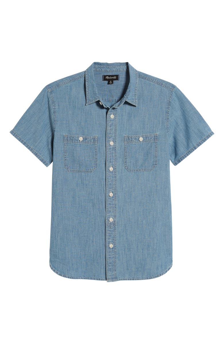 Madewell Slim Fit Chambray Sport Shirt, Alternate, color, 