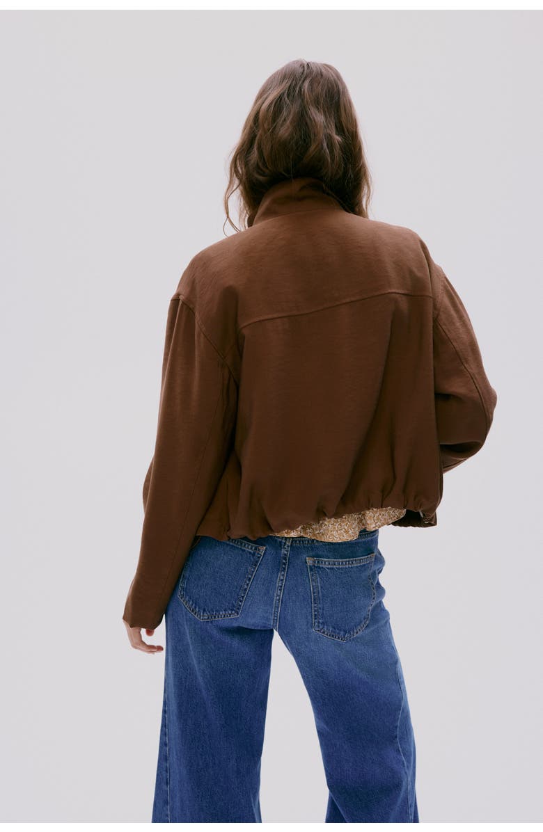 H&M Funnel-collar Jacket, Alternate, color, Brown