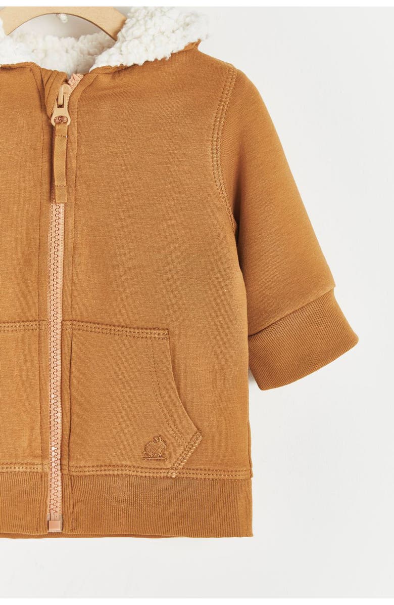 Babycottons Merlin Fleece & Teddy Fleece Hoodie, Alternate, color, Camel