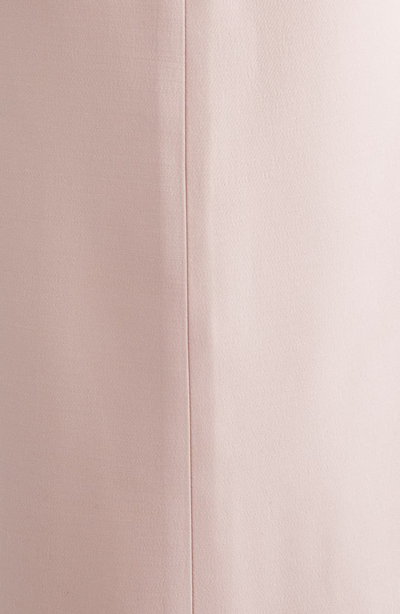 Valentino Feather Cuff Crepe Couture Midi Dress, Alternate, color, Rose