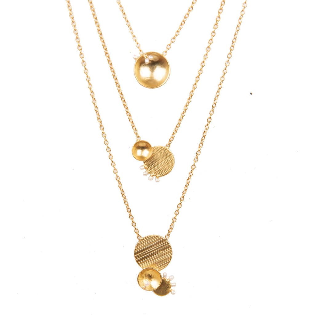 Dhwani Bansal Afefe Layered Necklace In Gold Plated