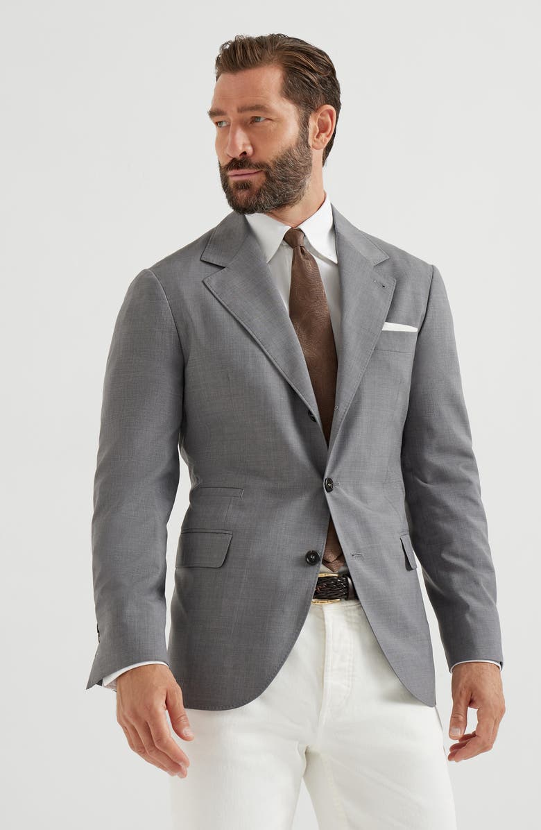 Brunello Cucinelli Deconstructed blazer, Alternate, color, Grey