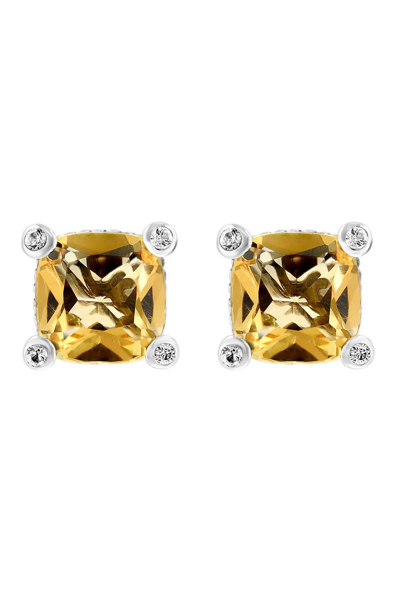 Citrine & White Topaz Stud Earrings, Alternate, color, YELLOW