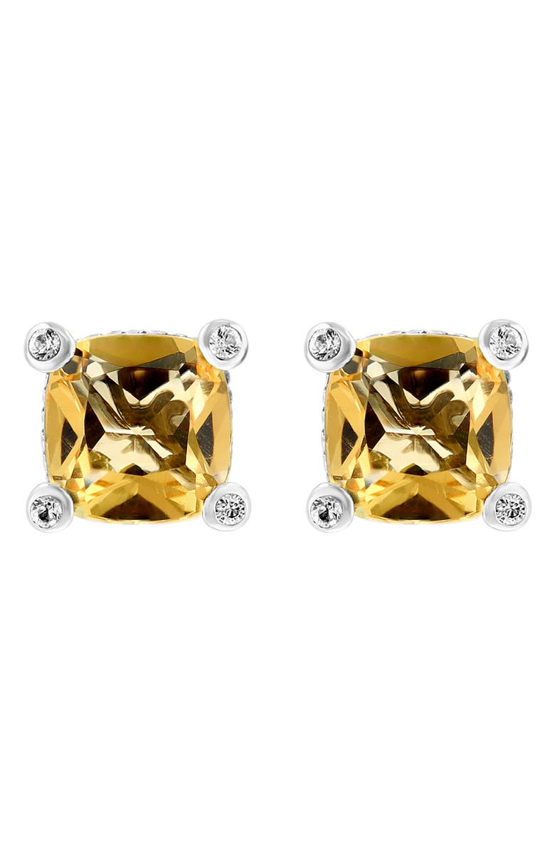 EFFY Citrine & White Topaz Stud Earrings, Alternate, color, Yellow
