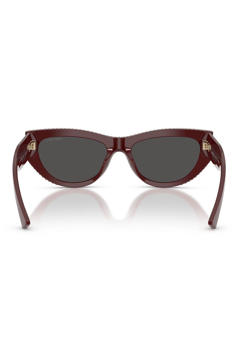 54mm Cat Eye Sunglasses, Alternate, color, CRANBERRY/ DARK GREY