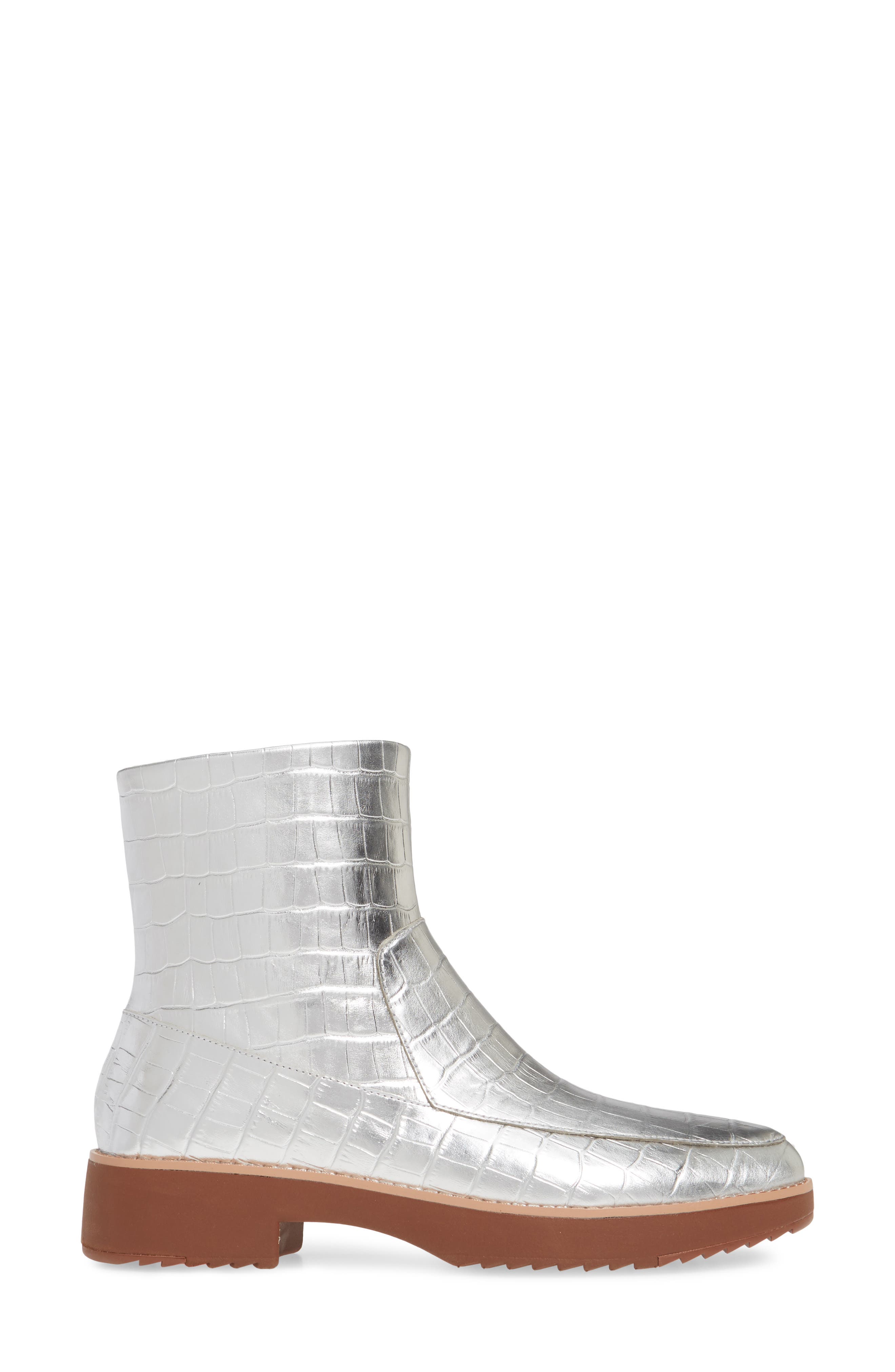 FitFlop Kinbey Croc Embossed Bootie, Alternate, color, 