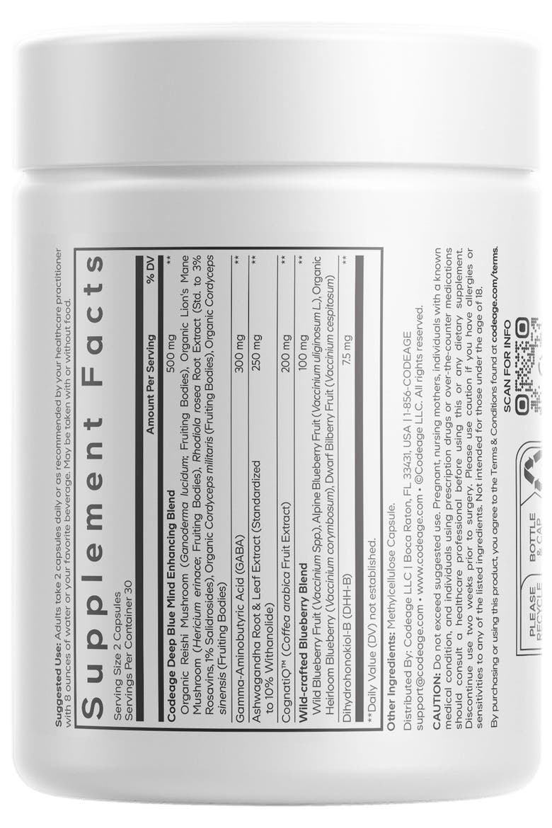 Meditate - GABA, NeuroFactor, Ashwagandha & DHH-B Supplement, Alternate, color, White