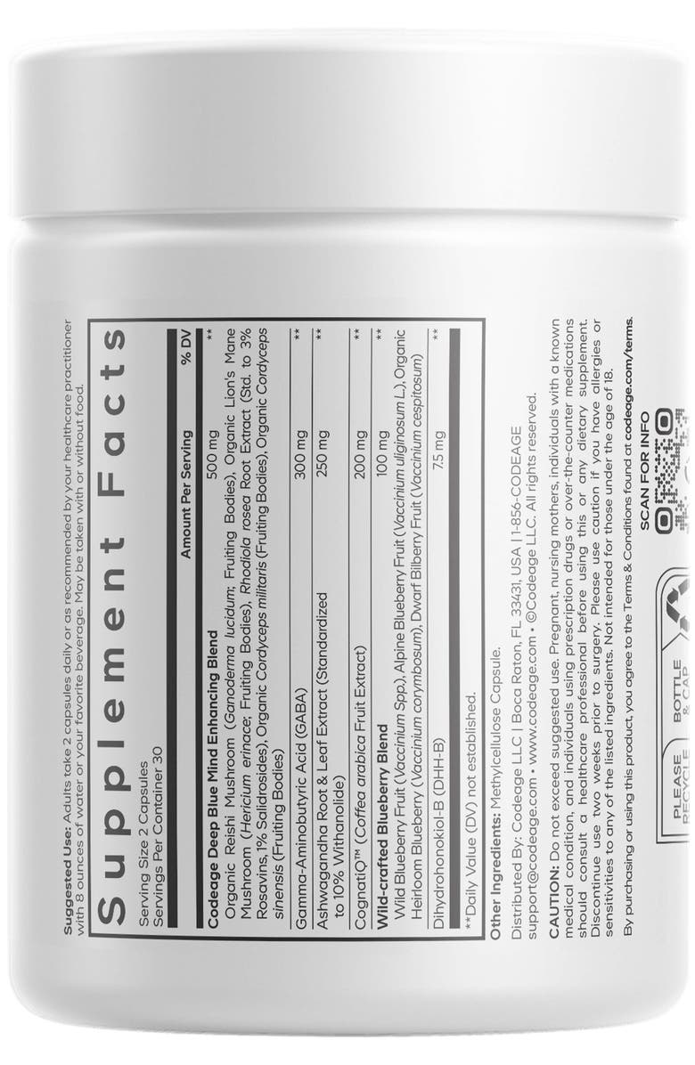 Codeage Meditate - GABA, NeuroFactor, Ashwagandha & DHH-B Supplement, Alternate, color, White