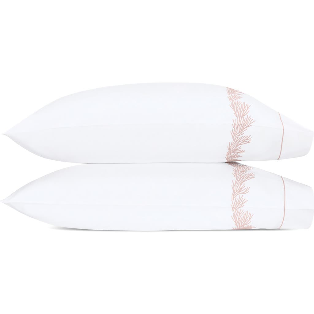 Matouk Atoll 520 Thread Count Cotton Percale Set Of 2 Pillowcases