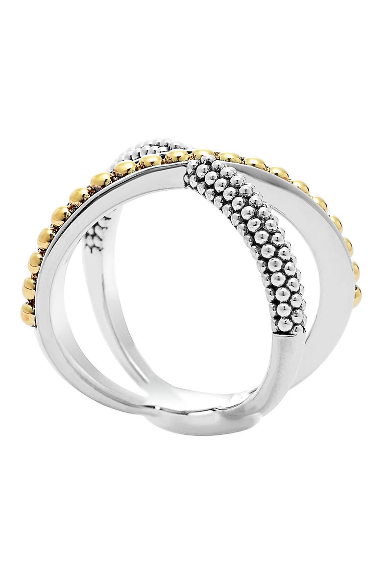 KSL Caviar Crossover Ring, Alternate, color, SILVER/ GOLD