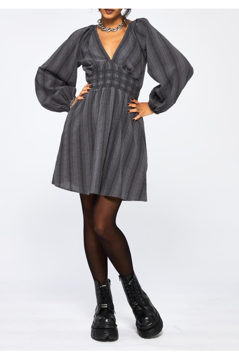 Grove Cotton Blend Smock Mini Dress, Main, color, Grey