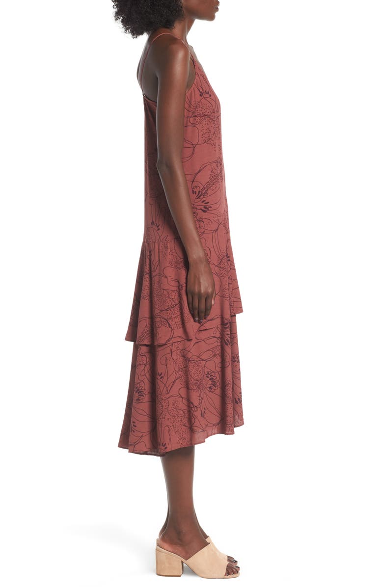 Leith Tiered Midi Dress, Alternate, color,