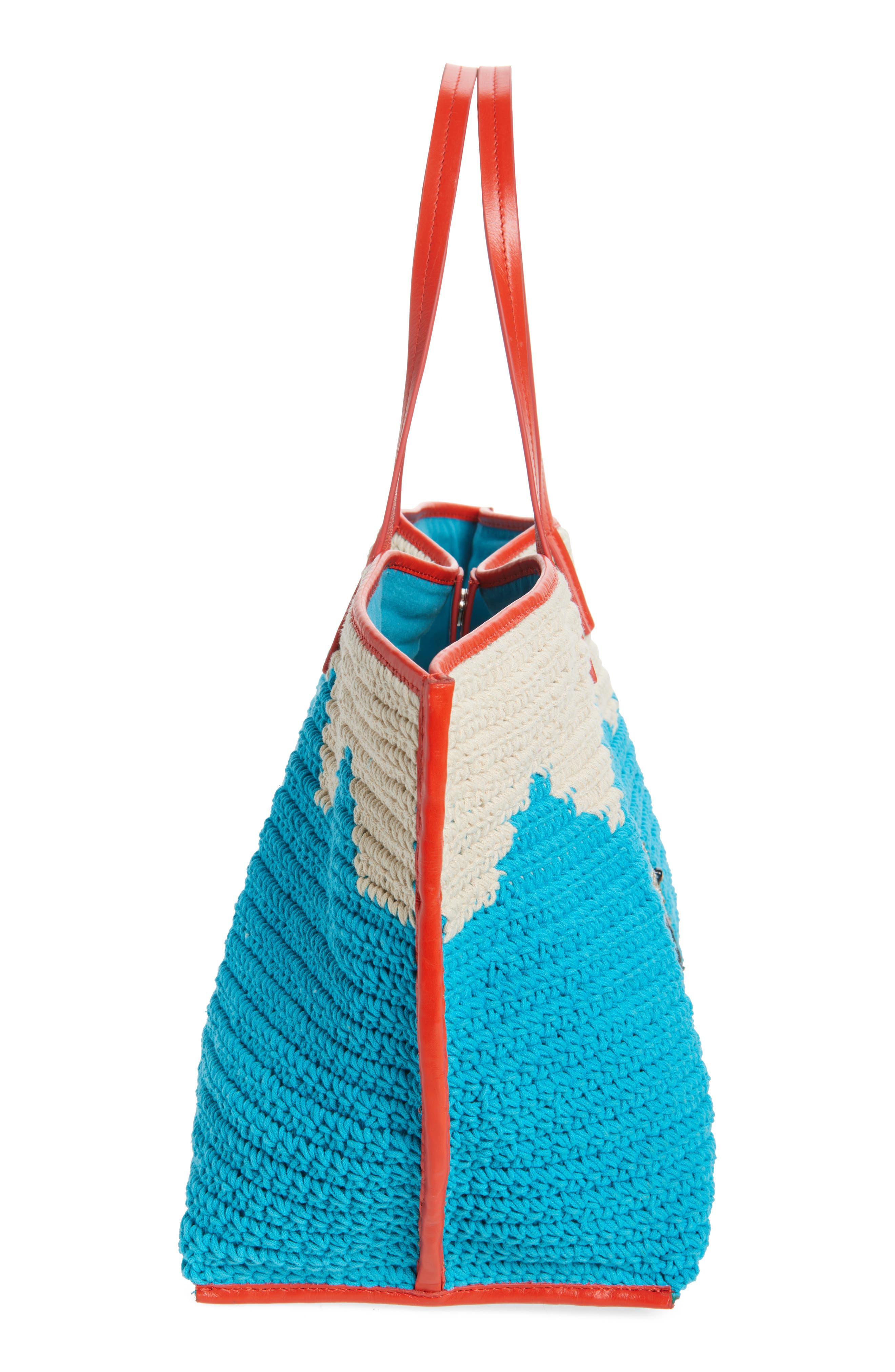 STAUD Large Christos Crochet Tote, Alternate, color, Great White