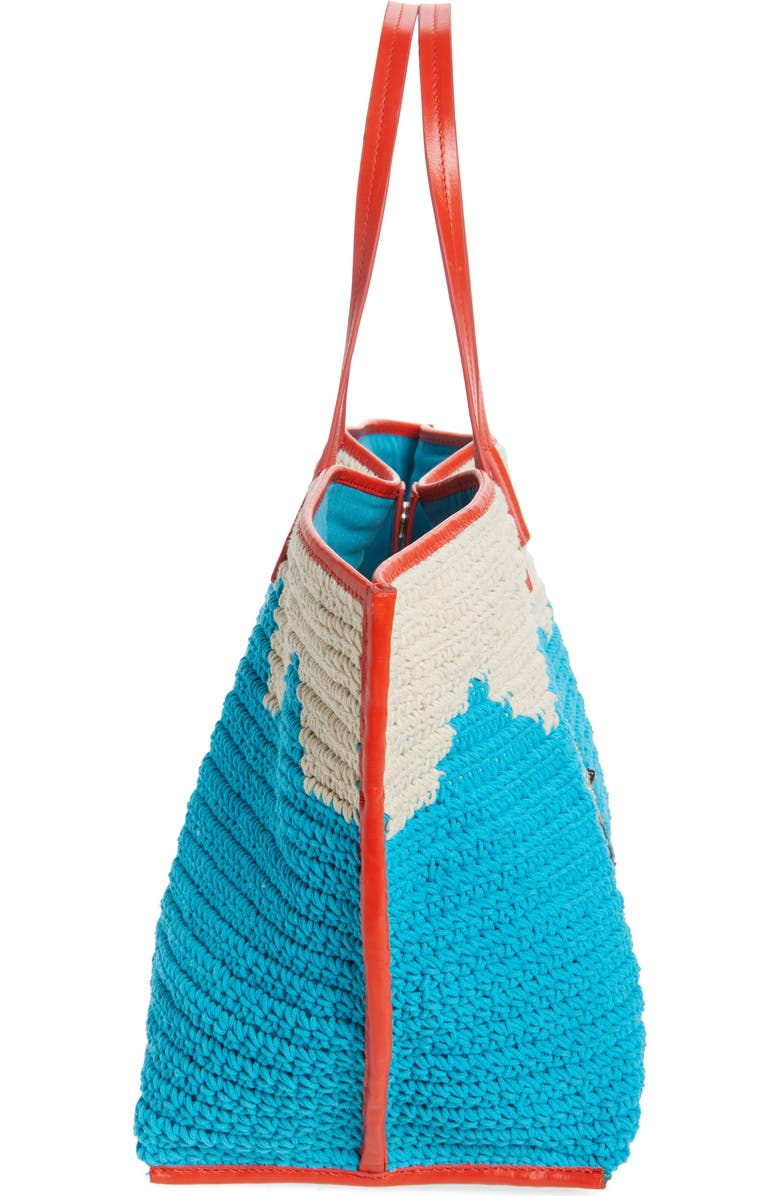 STAUD Large Christos Crochet Tote, Alternate, color, Great White