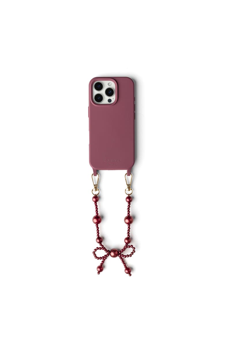 Cordée Cases Burgundy Bow Phone Wristlet Set - iPhone 17 Air/Pro/Max, Main, color, Iphone 17
