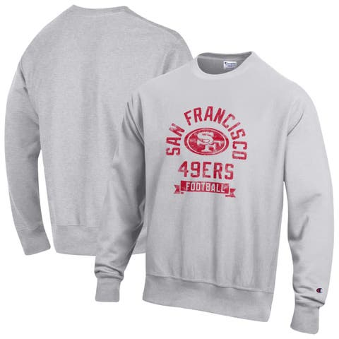 Men's Champion  Heather Gray San Francisco 49ers Reverse Weave Fleece Pullover Sweatshirt